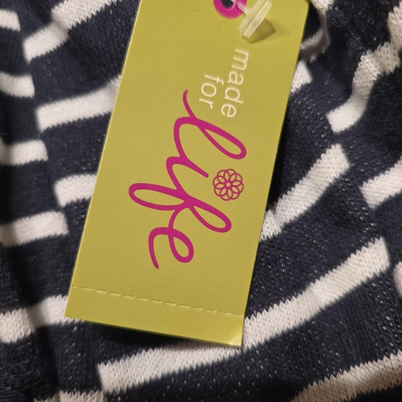 Made for Life Black and White Striped Women's Sweater - Picture 3 of 5